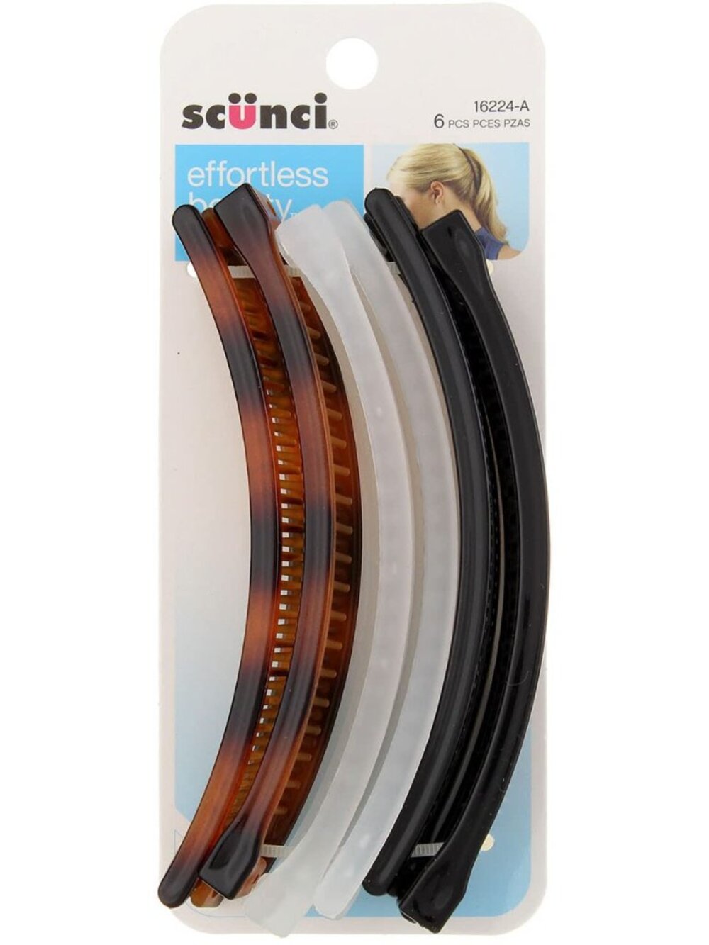 5" Banana Combs, Assorted Colors, 6-Pieces per Pack 1-Pack